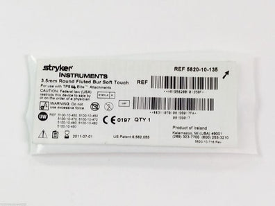 5820-10-135 ~ Stryker Round Fluted Bur Soft Touch 3.5mm (x)